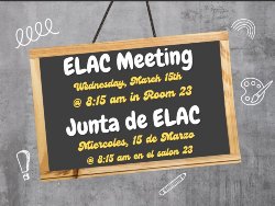 ELAC Meeting 3/15/23